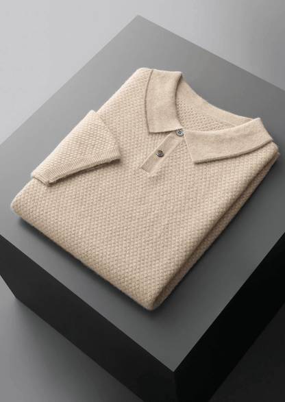 PREMIUM CASHMERE TWO - TONE POLO - LORMIER - 