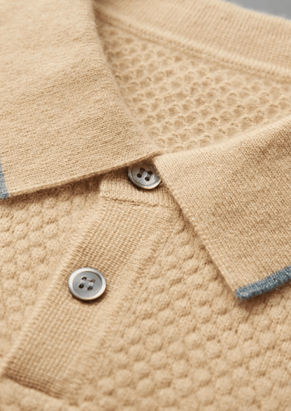 PREMIUM CASHMERE TWO - TONE POLO - LORMIER - 