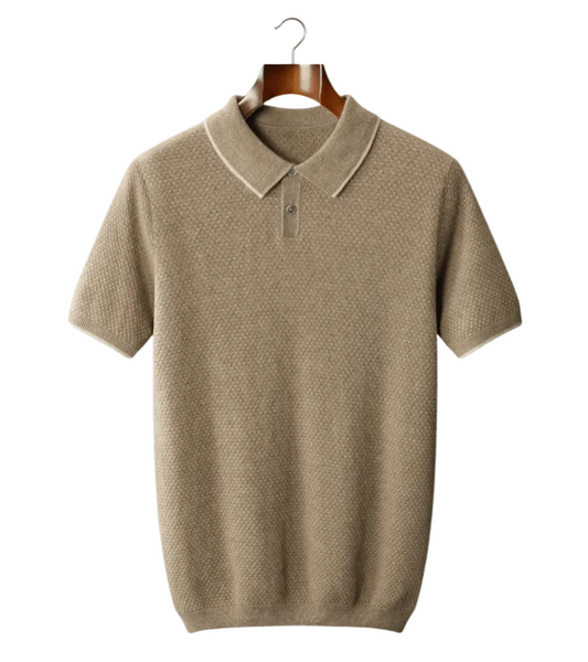 PREMIUM CASHMERE TWO - TONE POLO - LORMIER - 