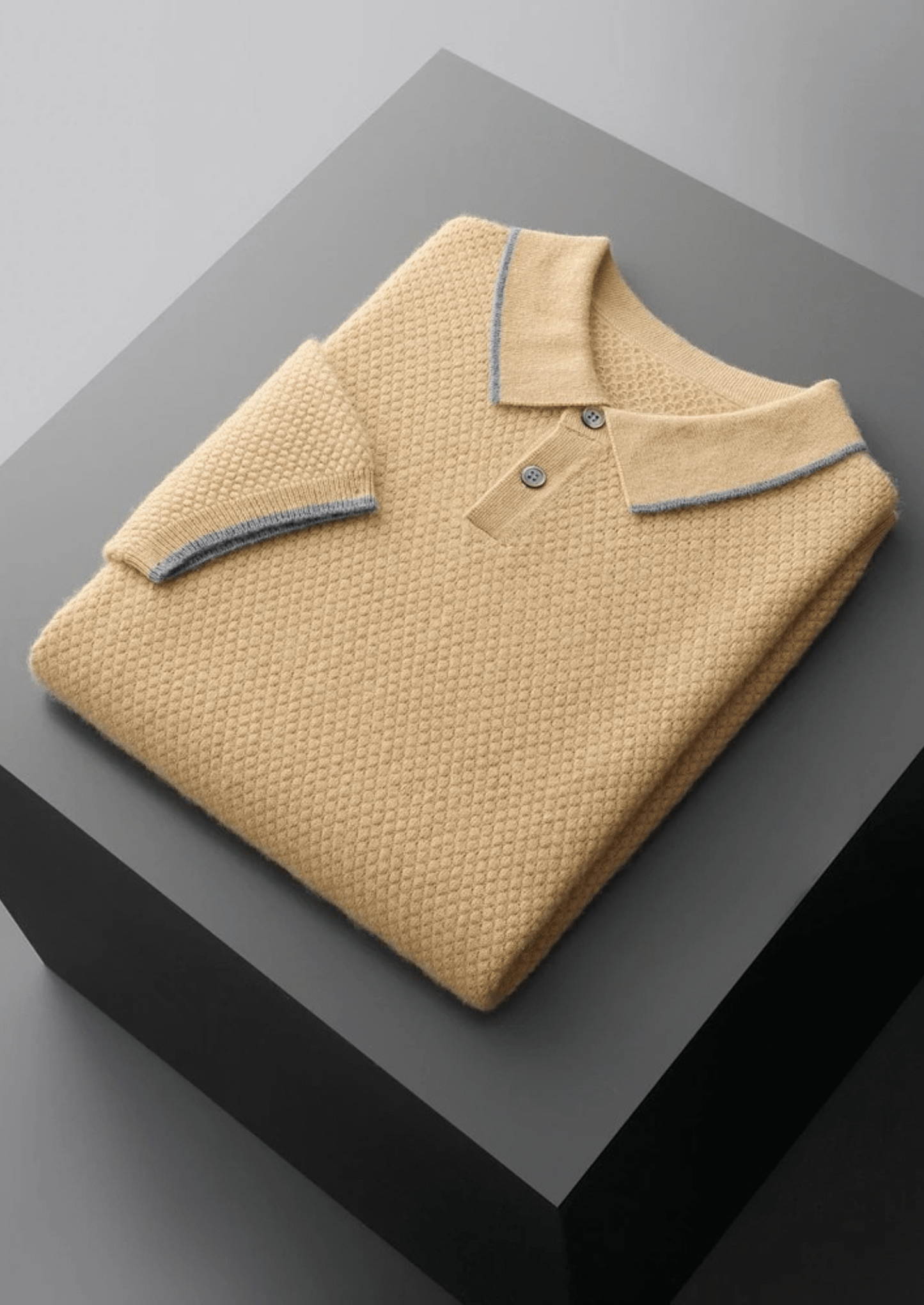 PREMIUM CASHMERE TWO - TONE POLO - LORMIER - 