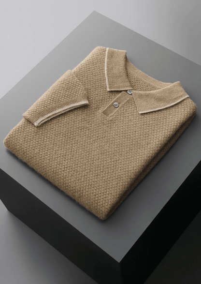 PREMIUM CASHMERE TWO - TONE POLO - LORMIER - 