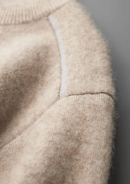 PREMIUM CASHMERE TWO TONE ZIP CARDIGAN - LORMIER - 