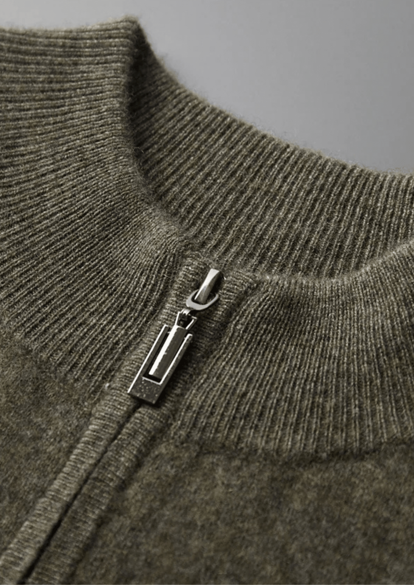 PREMIUM CASHMERE TWO TONE ZIP CARDIGAN - LORMIER - 