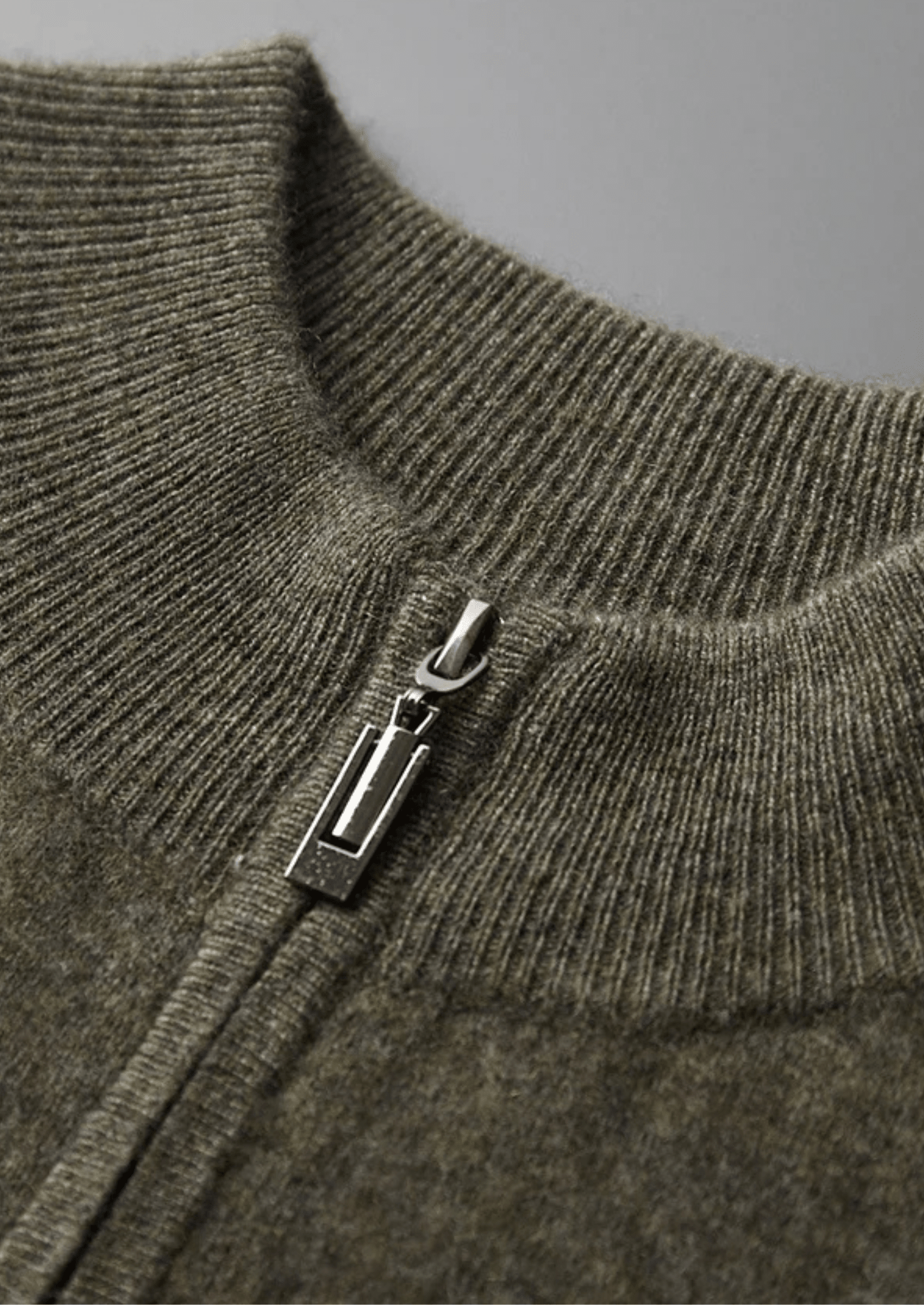 PREMIUM CASHMERE TWO TONE ZIP CARDIGAN - LORMIER - 