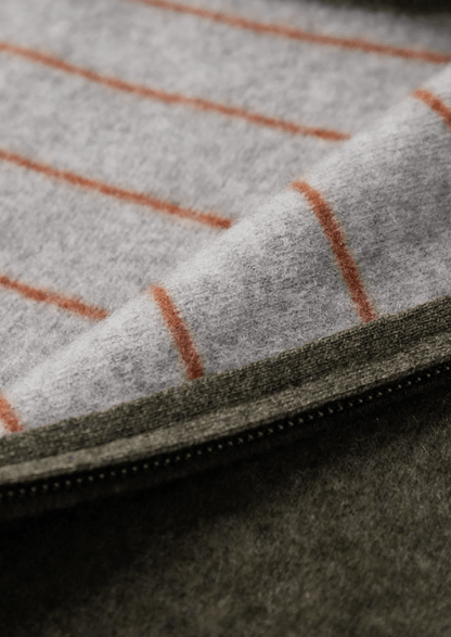 PREMIUM CASHMERE TWO TONE ZIP CARDIGAN - LORMIER - 