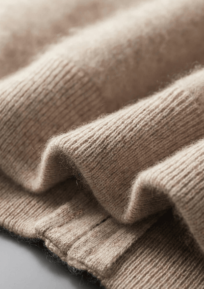 PREMIUM CASHMERE TWO TONE ZIP CARDIGAN - LORMIER - 