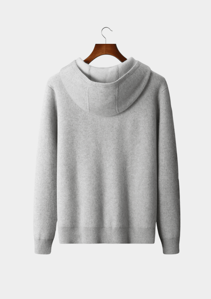 PREMIUM CASHMERE TWO TONE ZIPPER HOODIE - LORMIER - 