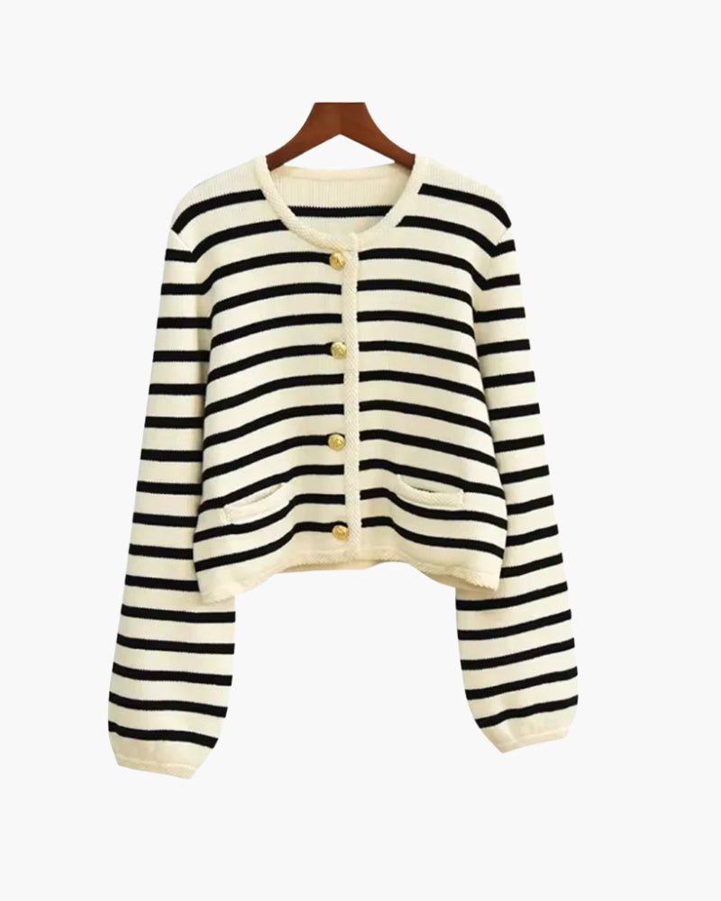 PREMIUM STRIPED WOOL VEST - LORMIER - 