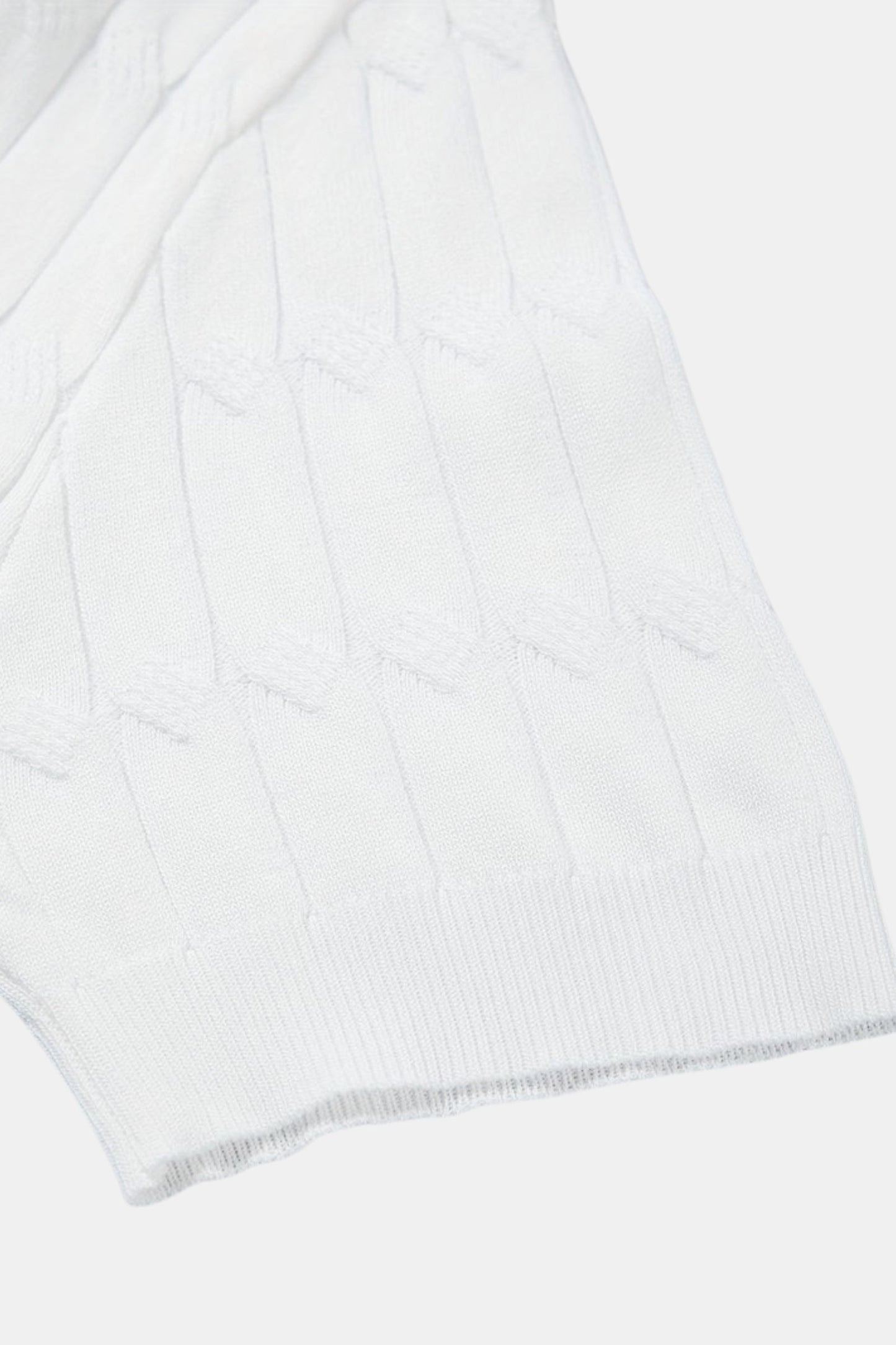 PREMIUM V - NECK CABLE KNIT POLO - LORMIER - 