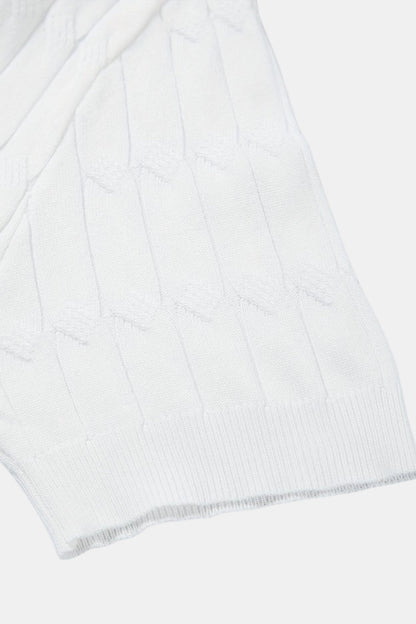 PREMIUM V - NECK CABLE KNIT POLO - LORMIER - 