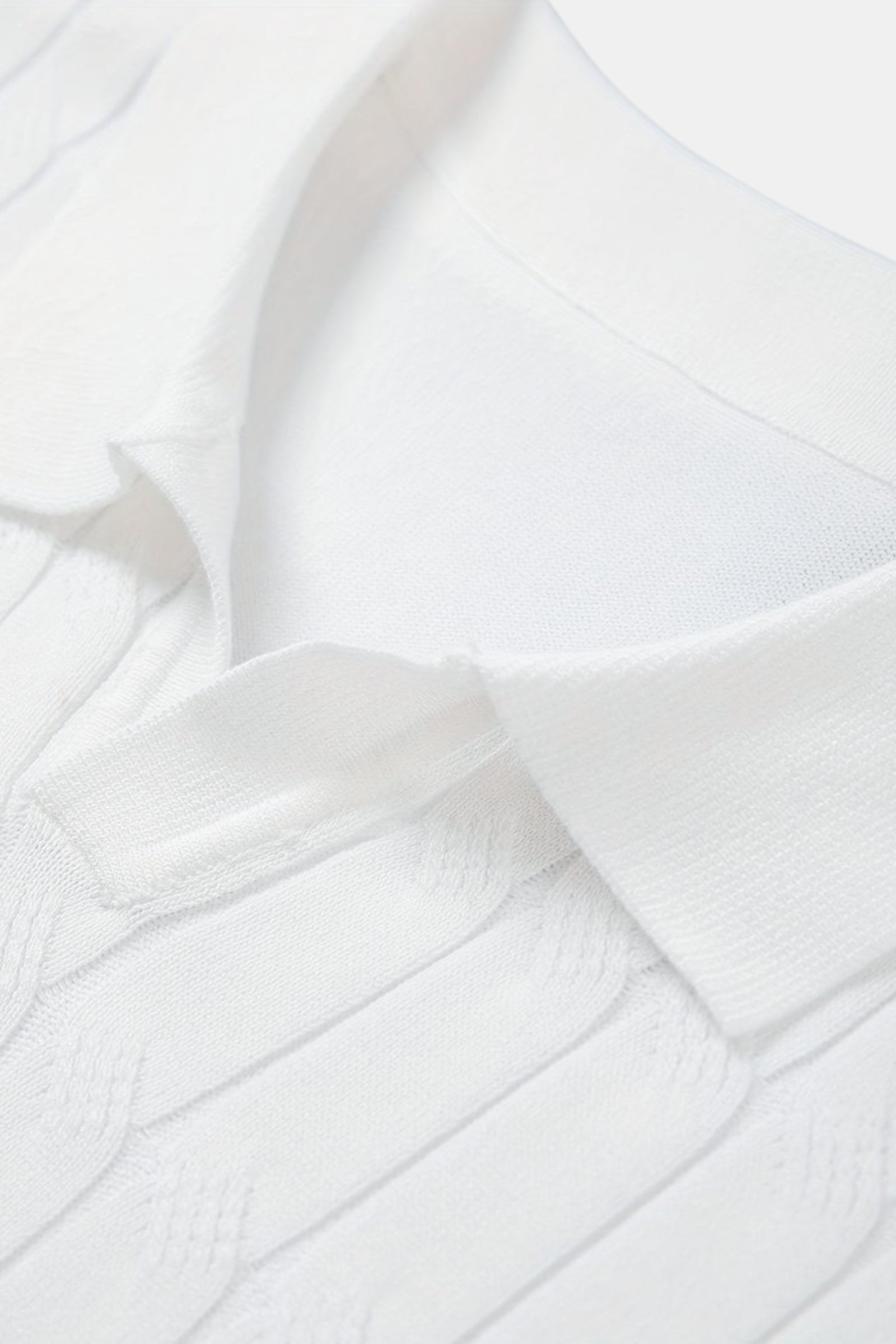 PREMIUM V - NECK CABLE KNIT POLO - LORMIER - 