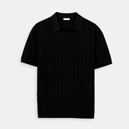 PREMIUM V - NECK CABLE KNIT POLO - LORMIER - 