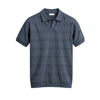 PREMIUM V - NECK CABLE KNIT POLO - LORMIER - 