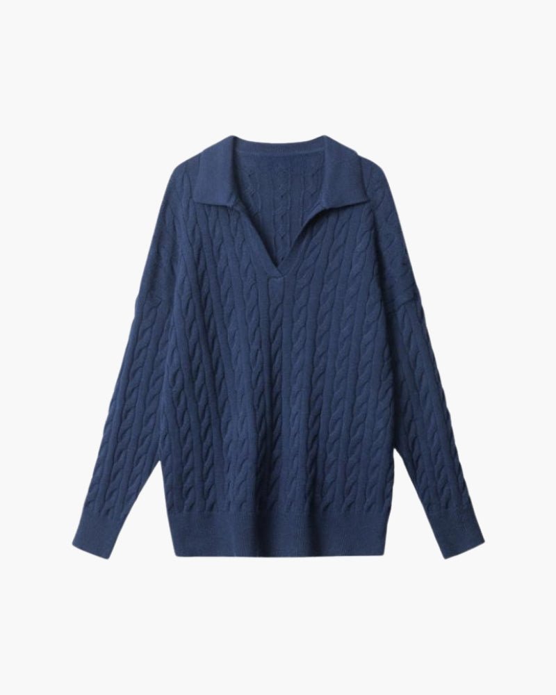 PREMIUM WOOL V - NECK KNITTED SWEATER - LORMIER - 