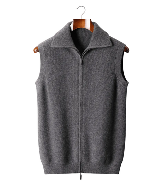 PURE CASHMERE BODY WARMER VEST - LORMIER - 