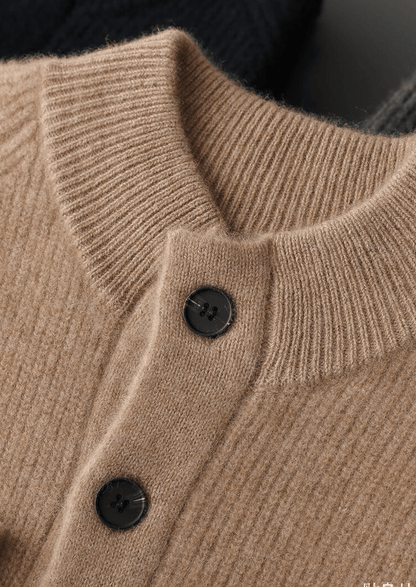 PURE CASHMERE BUTTON OVERSHIRT - LORMIER - 