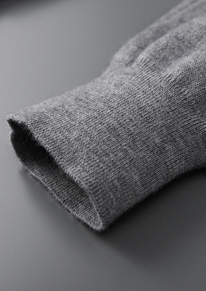 PURE CASHMERE BUTTONLESS SWEATER POLO - LORMIER - 