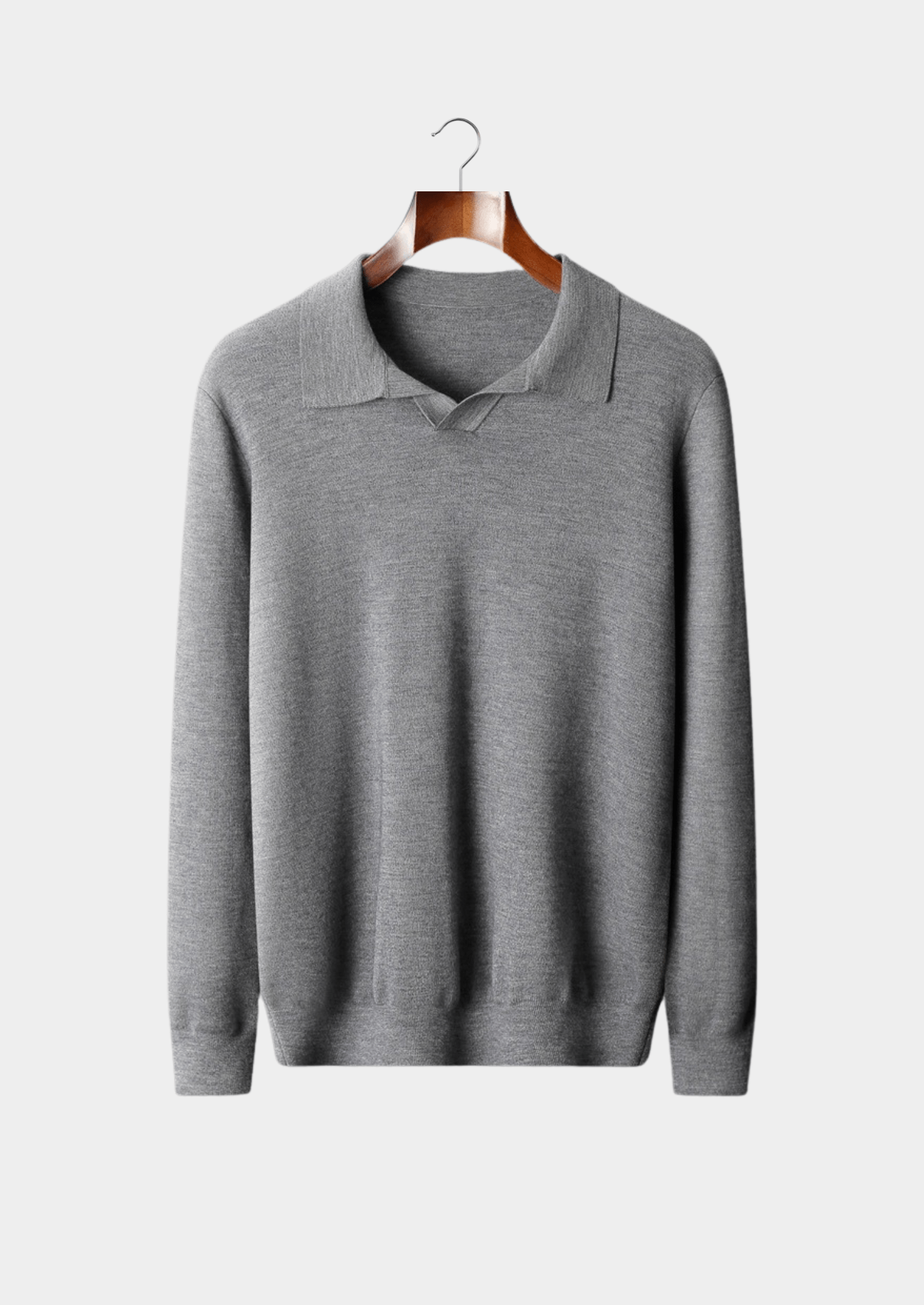 PURE CASHMERE BUTTONLESS SWEATER POLO - LORMIER - 
