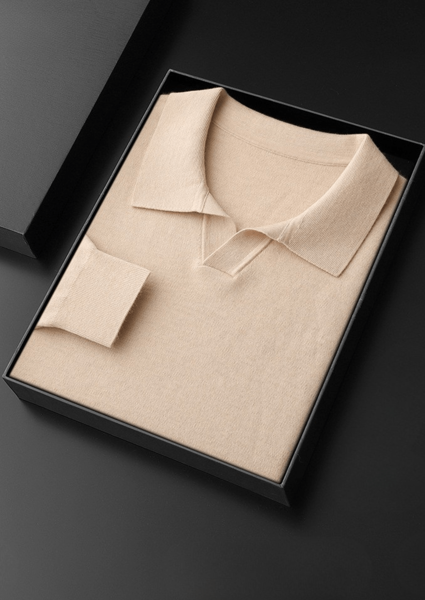 PURE CASHMERE BUTTONLESS SWEATER POLO - LORMIER - 