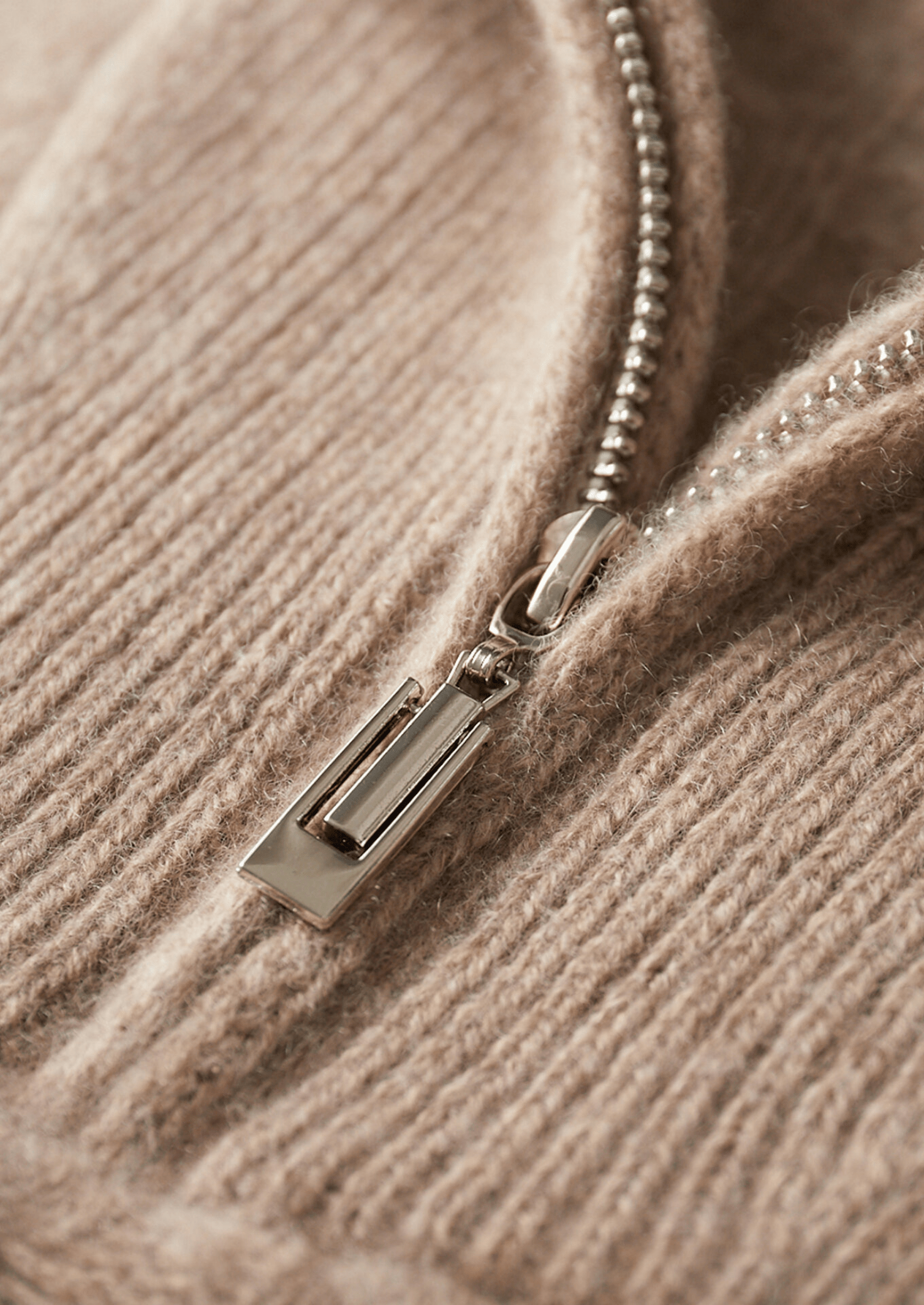 PURE CASHMERE CABLE HALF ZIP SWEATER - LORMIER - 