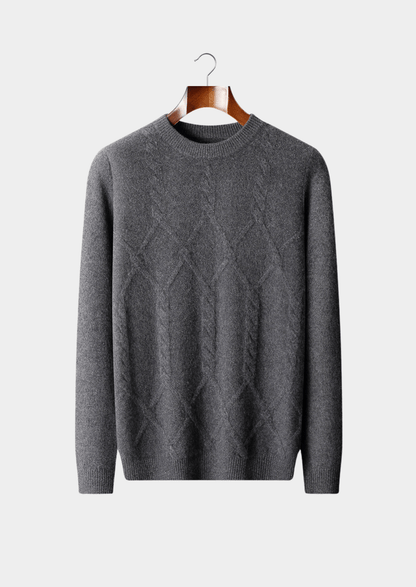 PURE CASHMERE PATTERN CREWNECK - LORMIER - 