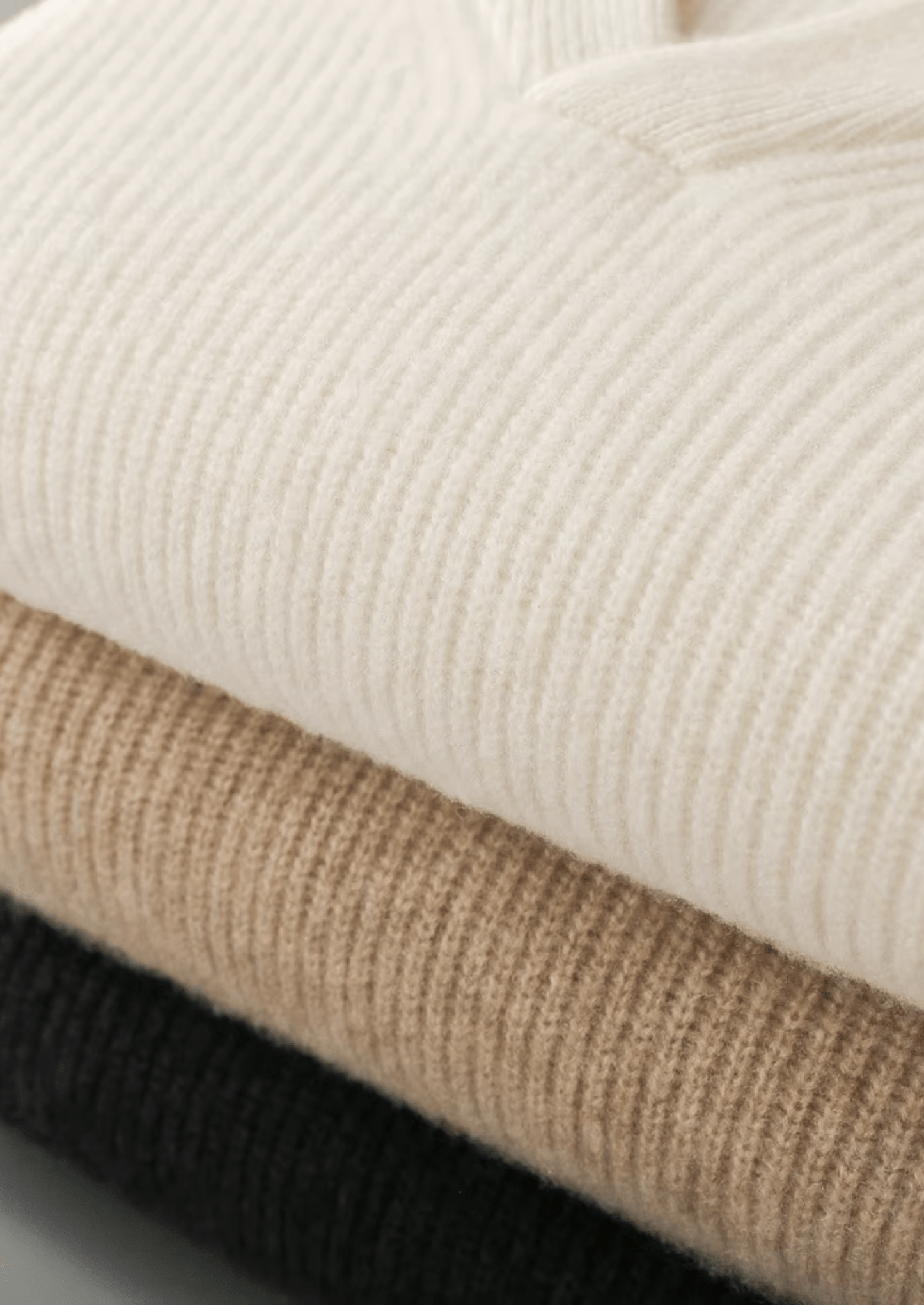 PURE CASHMERE RIBBED V - NECK SWEATER - LORMIER - 