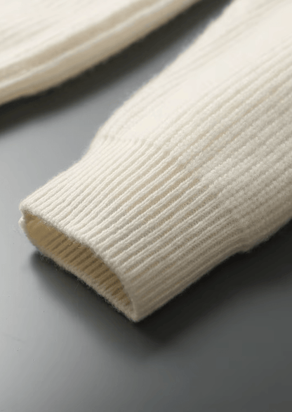 PURE CASHMERE RIBBED V - NECK SWEATER - LORMIER - 