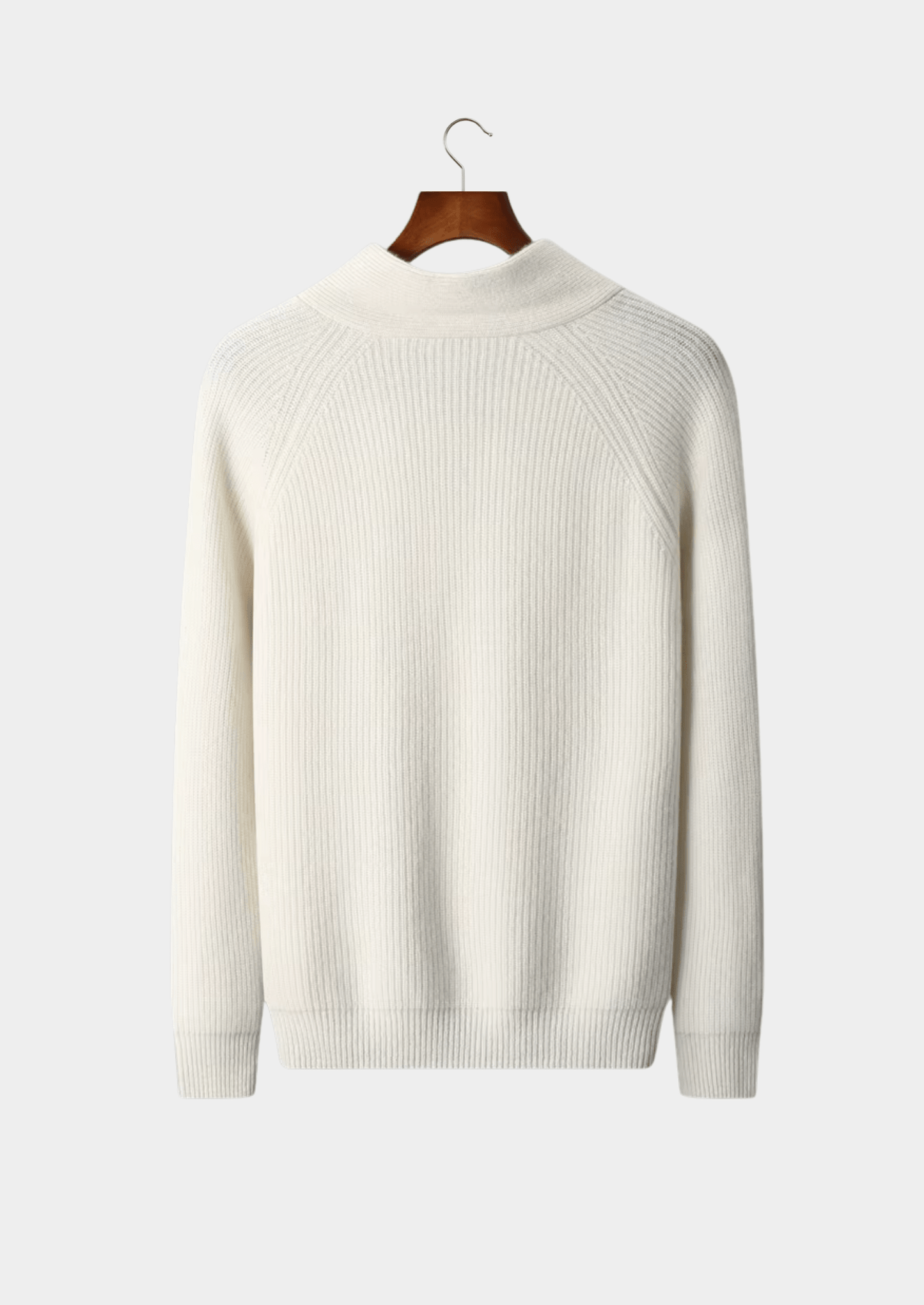 PURE CASHMERE RIBBED V - NECK SWEATER - LORMIER - 
