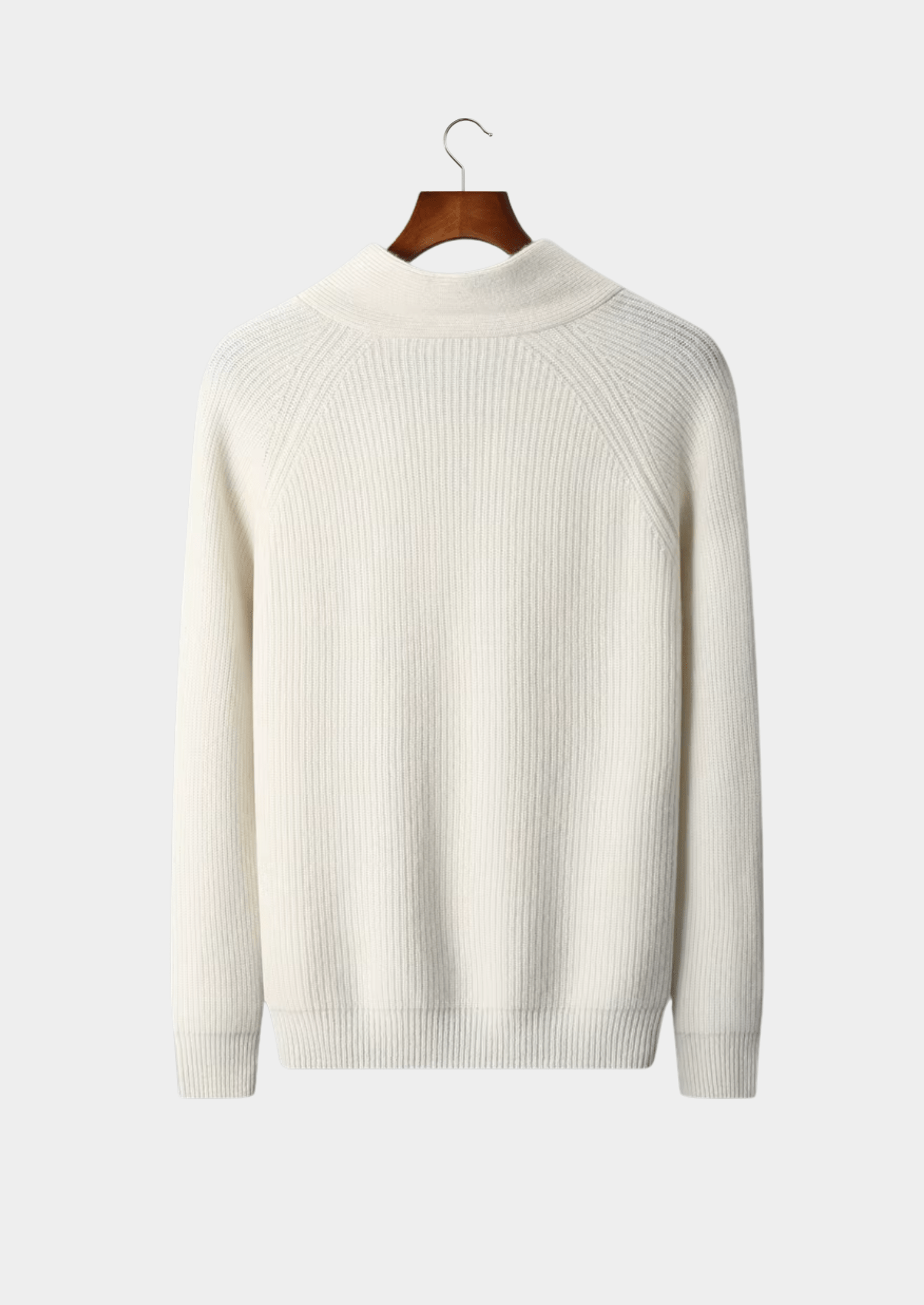 PURE CASHMERE RIBBED V - NECK SWEATER - LORMIER - 
