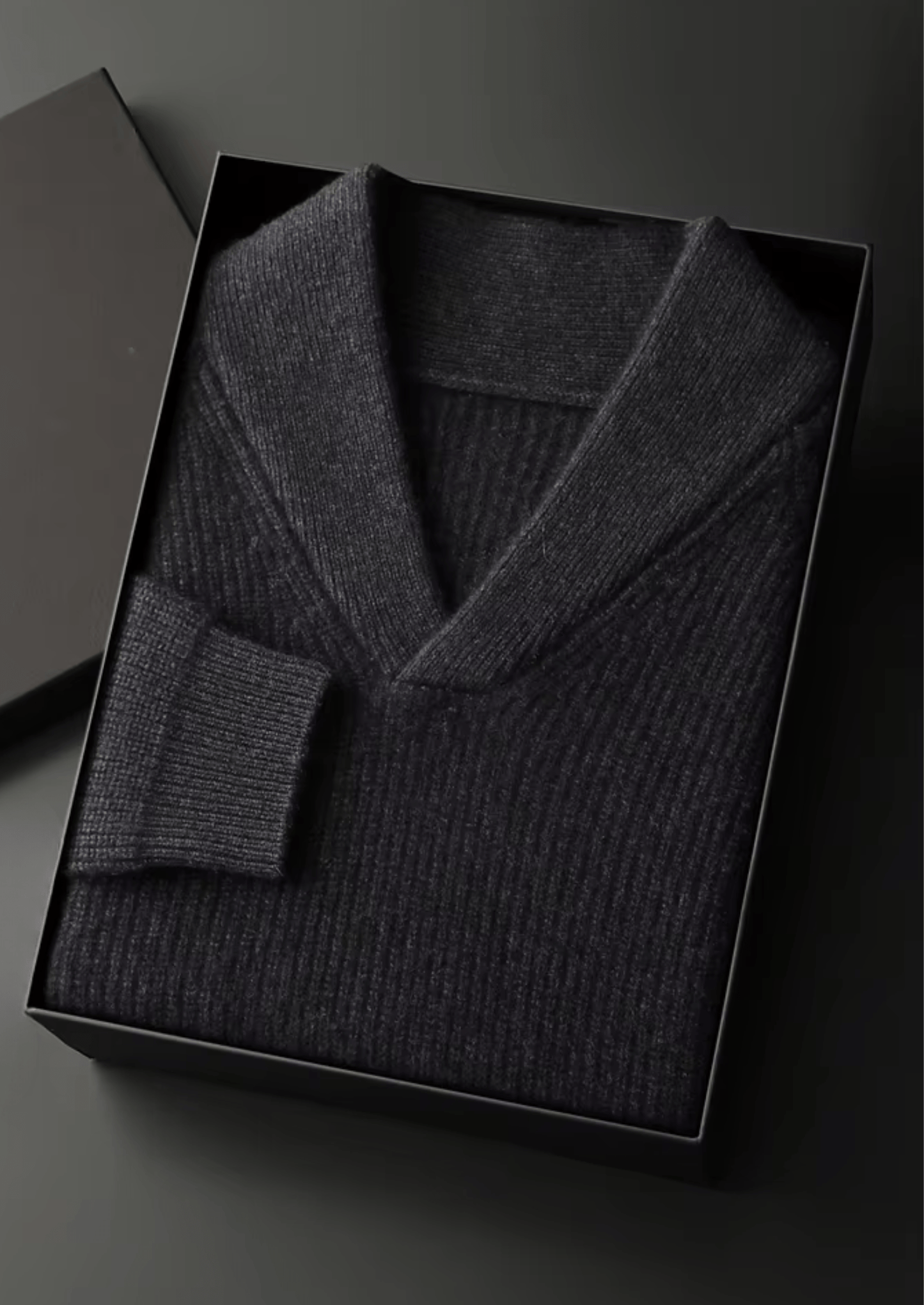 PURE CASHMERE RIBBED V - NECK SWEATER - LORMIER - 