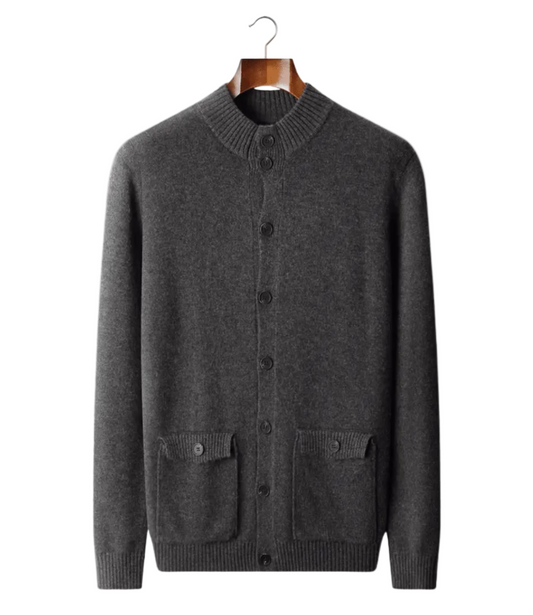 PURE EXTRA - FINE MERINO WOOL BUTTON CARDIGAN - LORMIER - 