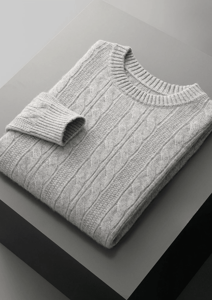 PURE EXTRA - FINE MERINO WOOL CABLE CREWNECK - LORMIER - 