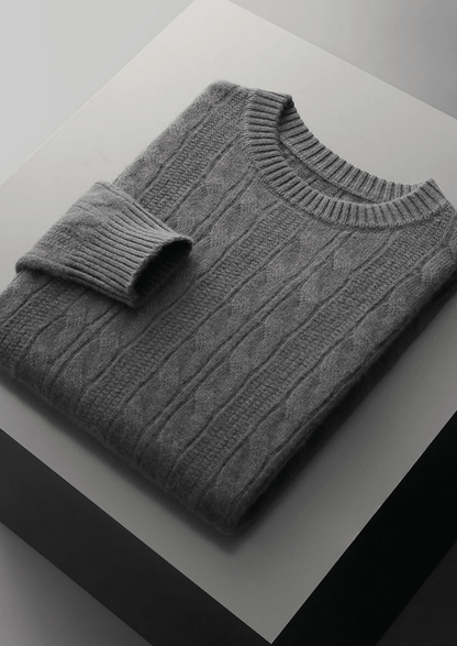 PURE EXTRA - FINE MERINO WOOL CABLE CREWNECK - LORMIER - 