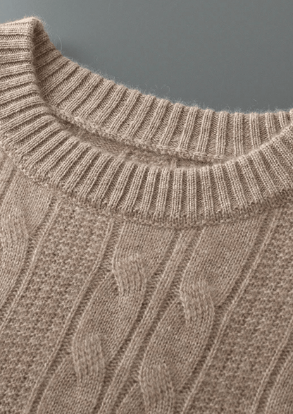 PURE EXTRA - FINE MERINO WOOL CABLE CREWNECK - LORMIER - 