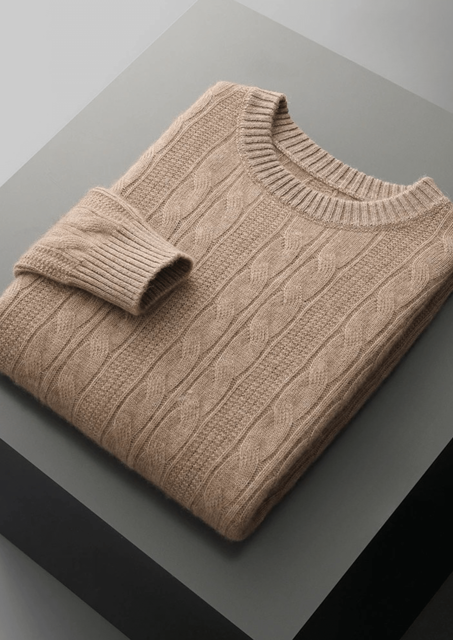 PURE EXTRA - FINE MERINO WOOL CABLE CREWNECK - LORMIER - 