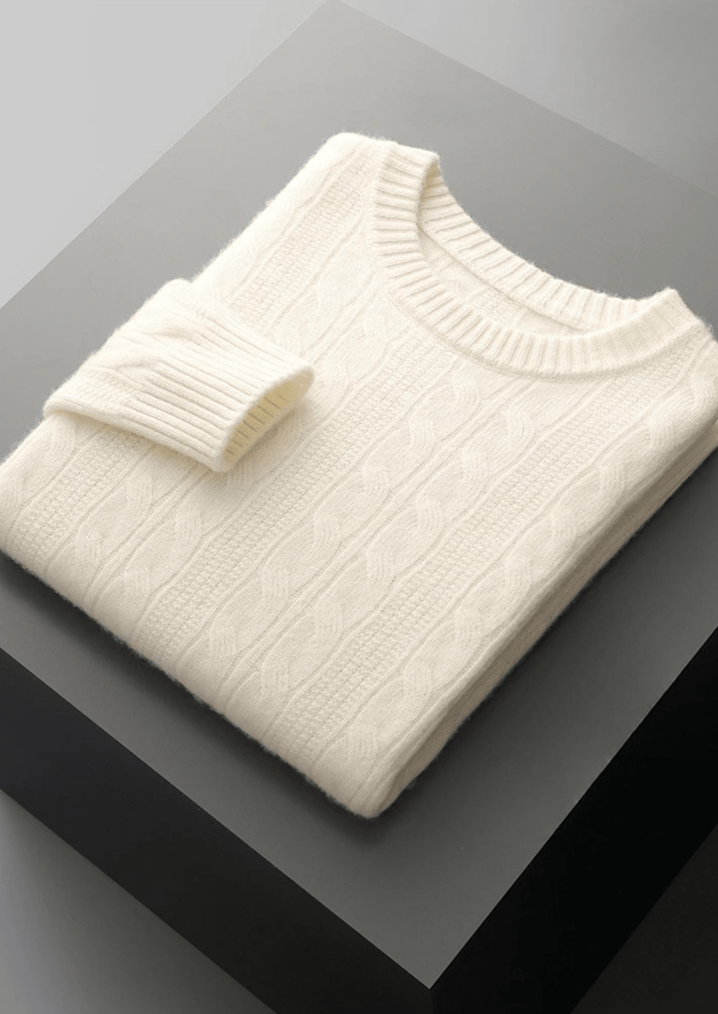 PURE EXTRA - FINE MERINO WOOL CABLE CREWNECK - LORMIER - 