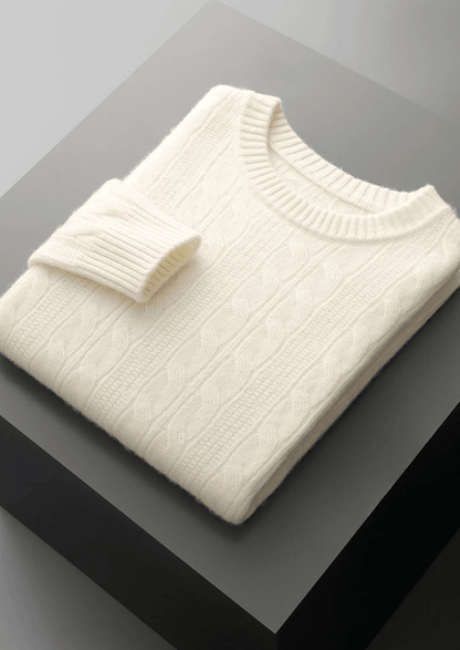 PURE EXTRA - FINE MERINO WOOL CABLE CREWNECK - LORMIER - 