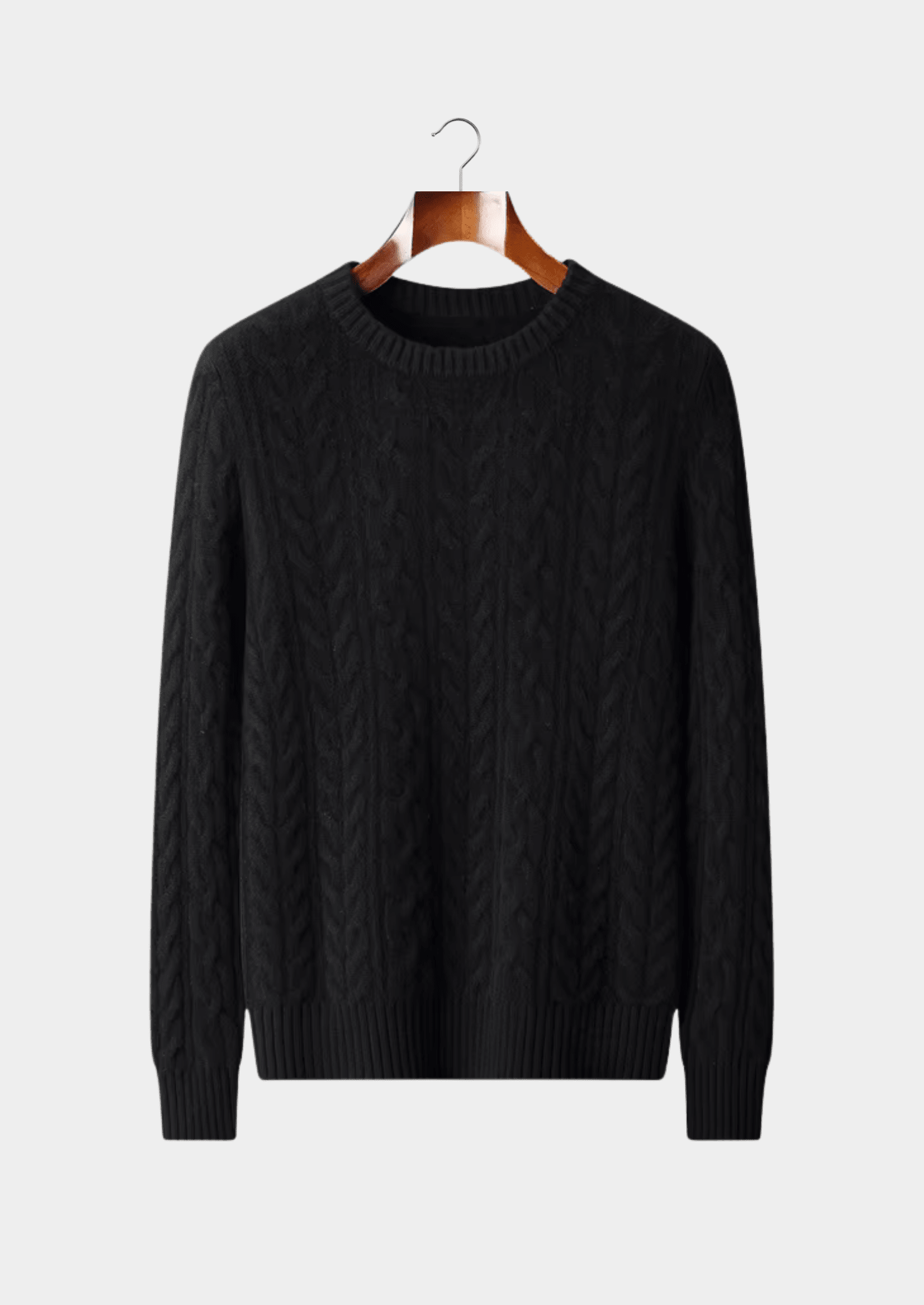 PURE EXTRA - FINE MERINO WOOL CABLE KNIT CREWNECK - LORMIER - 