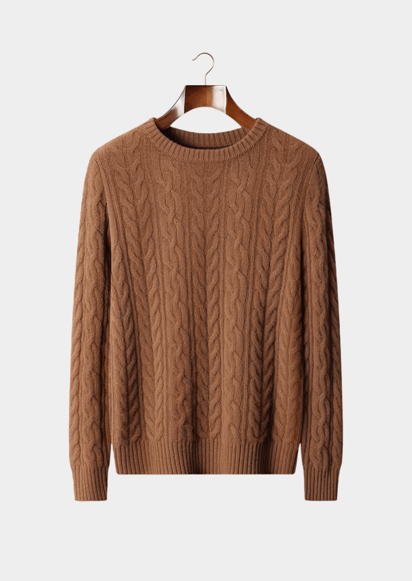 PURE EXTRA - FINE MERINO WOOL CABLE KNIT CREWNECK - LORMIER - 