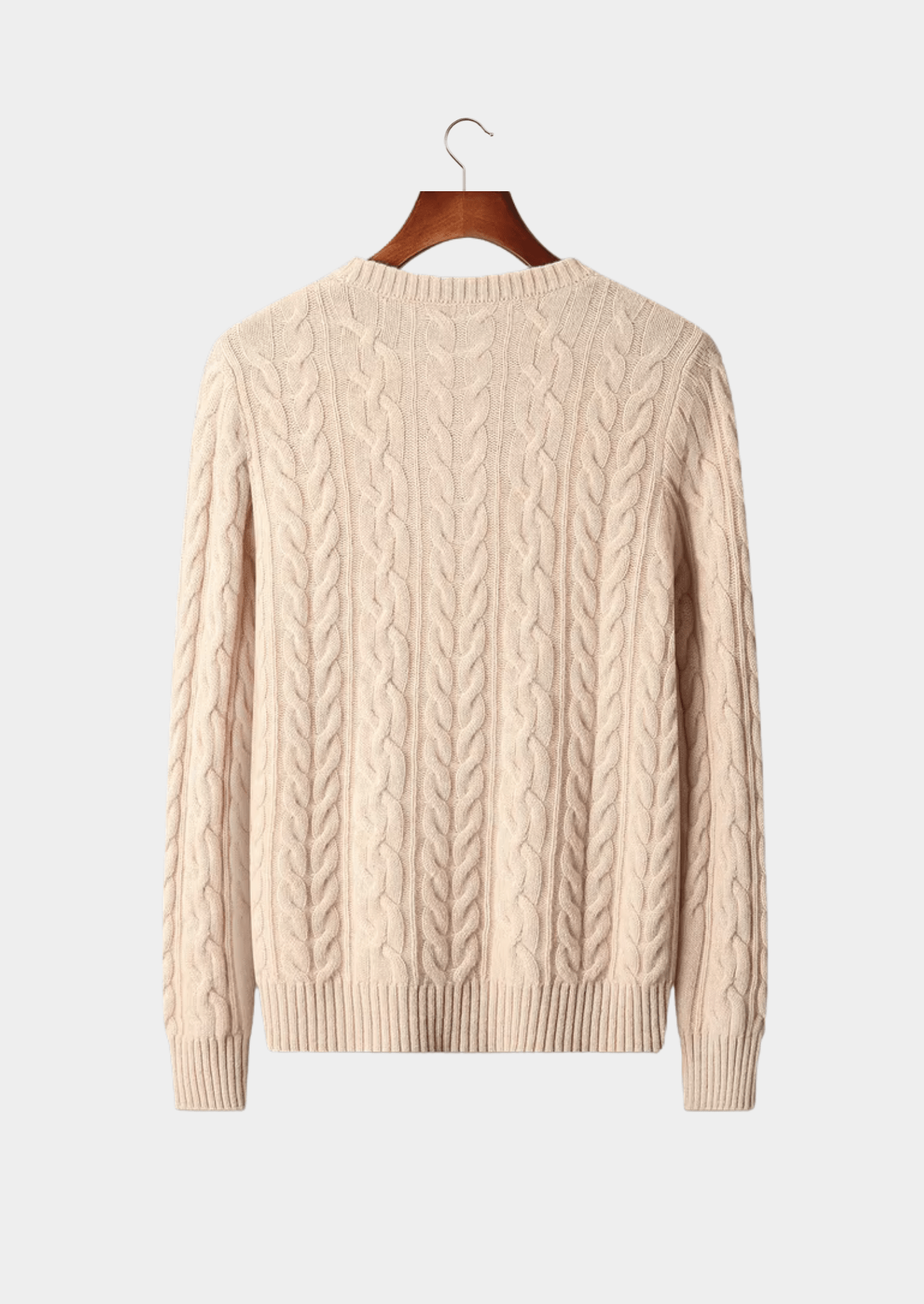 PURE EXTRA - FINE MERINO WOOL CABLE KNIT CREWNECK - LORMIER - 