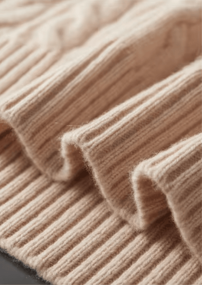 PURE EXTRA - FINE MERINO WOOL CABLE KNIT CREWNECK - LORMIER - 