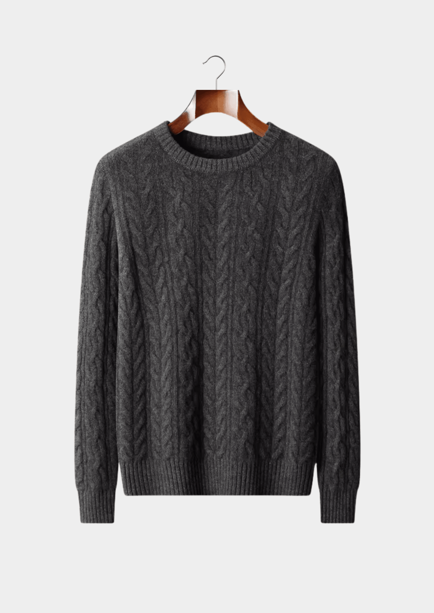PURE EXTRA - FINE MERINO WOOL CABLE KNIT CREWNECK - LORMIER - 