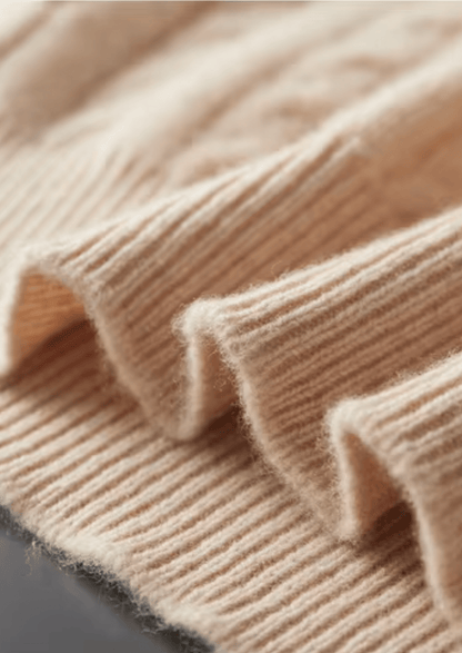PURE EXTRA - FINE MERINO WOOL CABLE KNIT HENLEY SWEATER - LORMIER - 