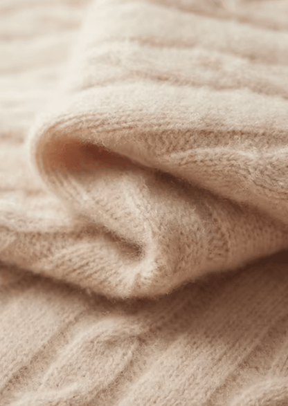 PURE EXTRA - FINE MERINO WOOL CABLE KNIT HENLEY SWEATER - LORMIER - 
