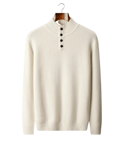 PURE EXTRA - FINE MERINO WOOL CLASSIC BUTTON SWEATER - LORMIER - 