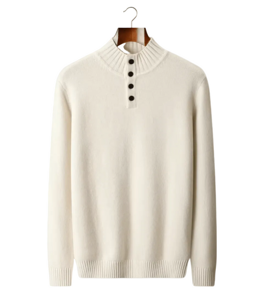 PURE EXTRA - FINE MERINO WOOL CLASSIC BUTTON SWEATER - LORMIER - 