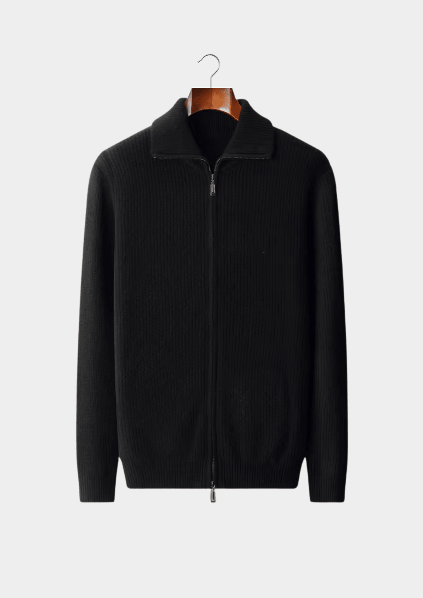 PURE EXTRA - FINE MERINO WOOL FUNNEL NECK DUAL ZIP CARDIGAN - LORMIER - 