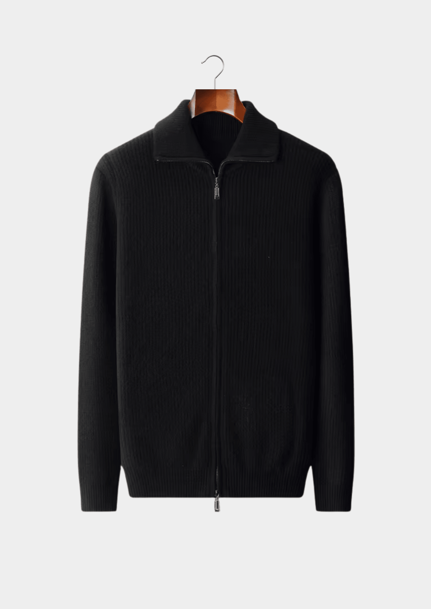 PURE EXTRA - FINE MERINO WOOL FUNNEL NECK DUAL ZIP CARDIGAN - LORMIER - 