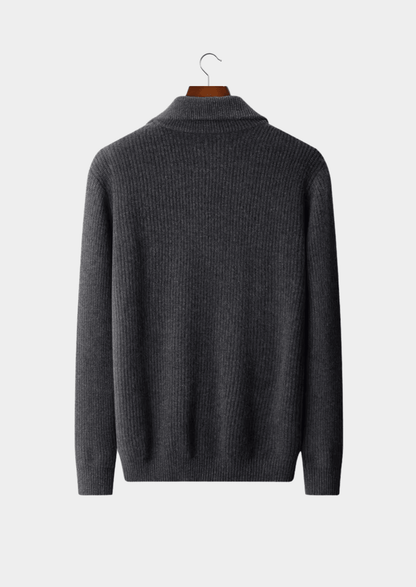 PURE EXTRA - FINE MERINO WOOL FUNNEL NECK DUAL ZIP CARDIGAN - LORMIER - 