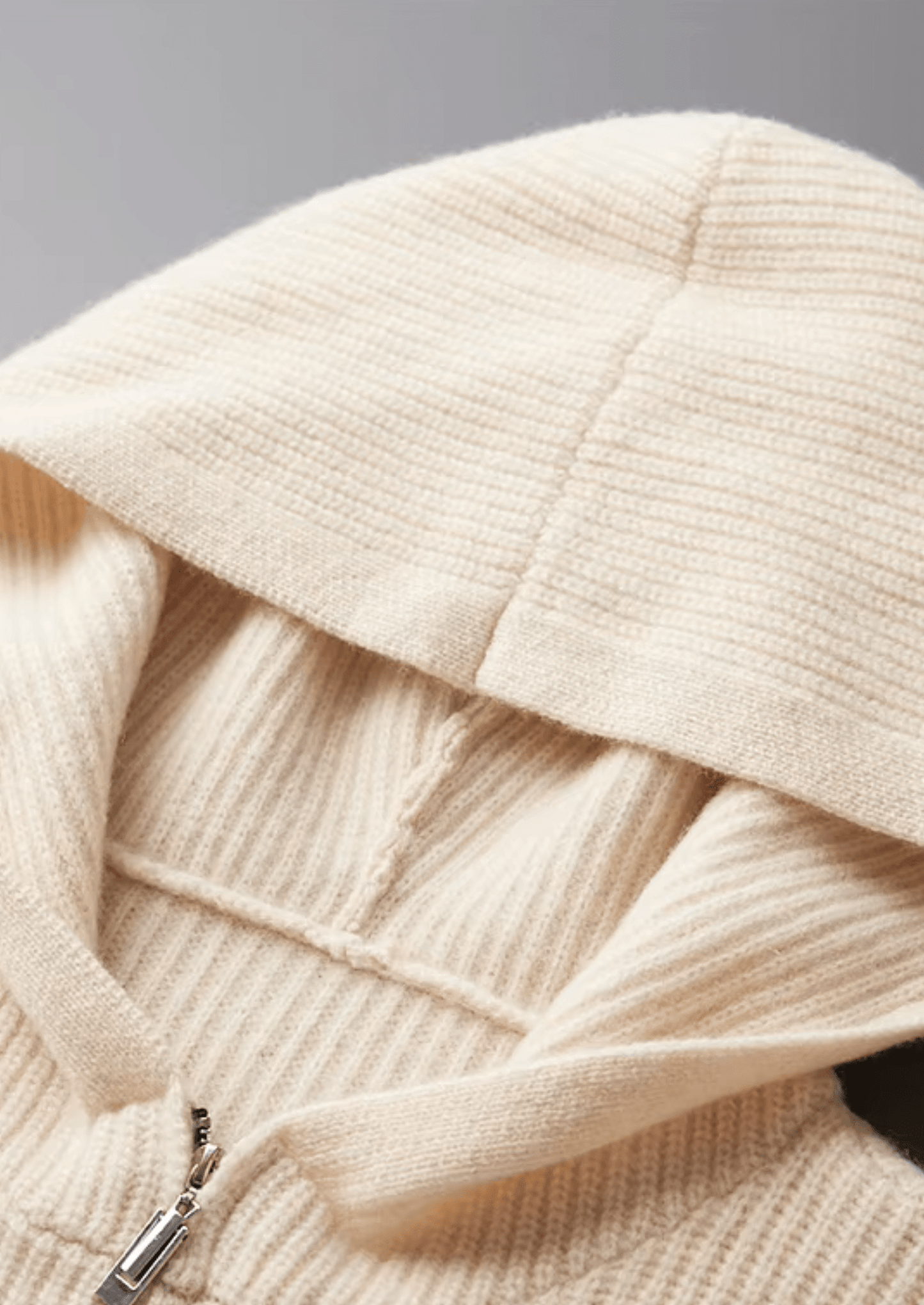 PURE EXTRA - FINE MERINO WOOL HALF ZIPPER HOODIE - LORMIER - 